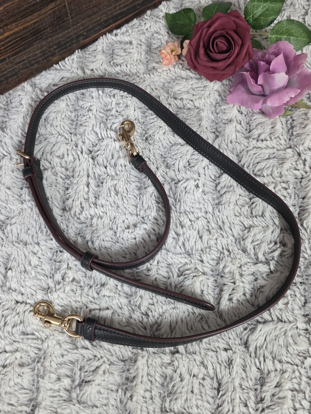 Coach Strap for Crossbody Purse or Shoulder Bag Adjustable Black with Brown